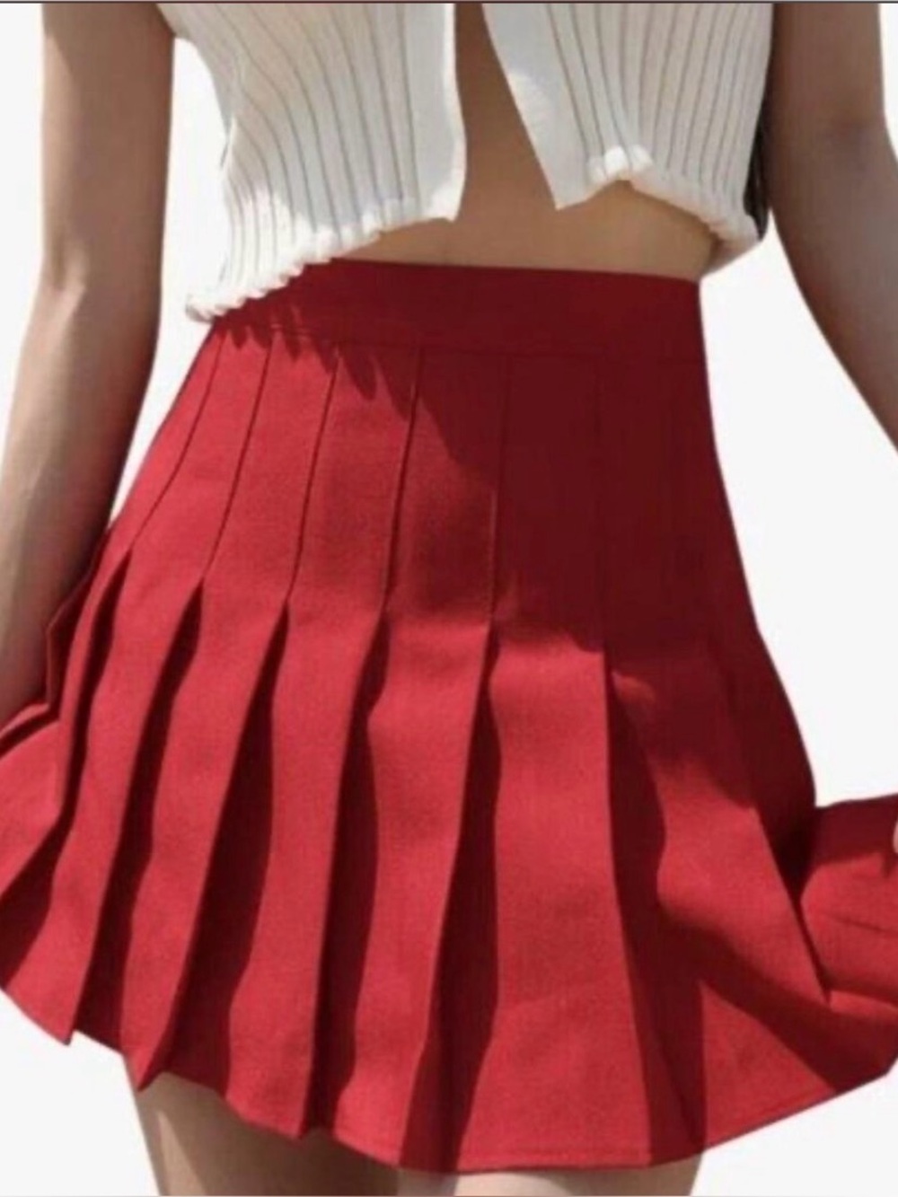 American Apparel Hot Pink Pleated Skater Skirt